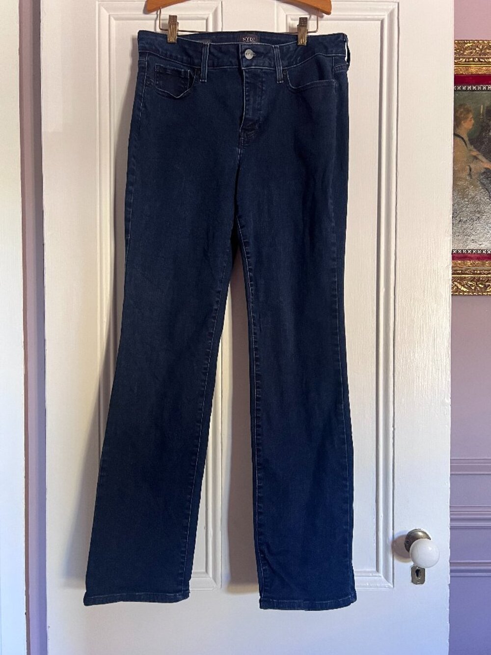 NYDJ Marilyn Straight Jeans Darkwash size 10